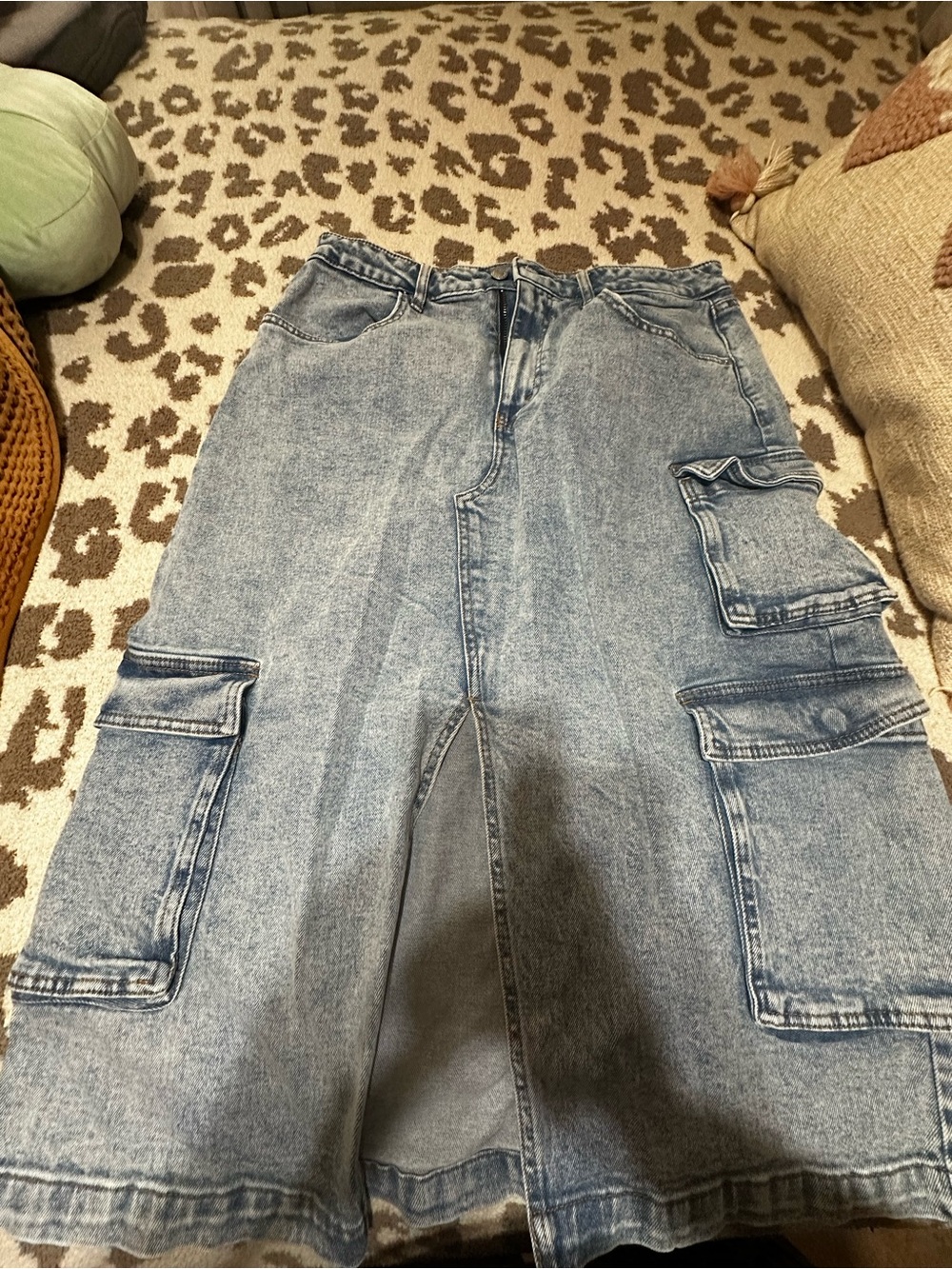 wild fable Light Blue Relaxed Cargo Jeans